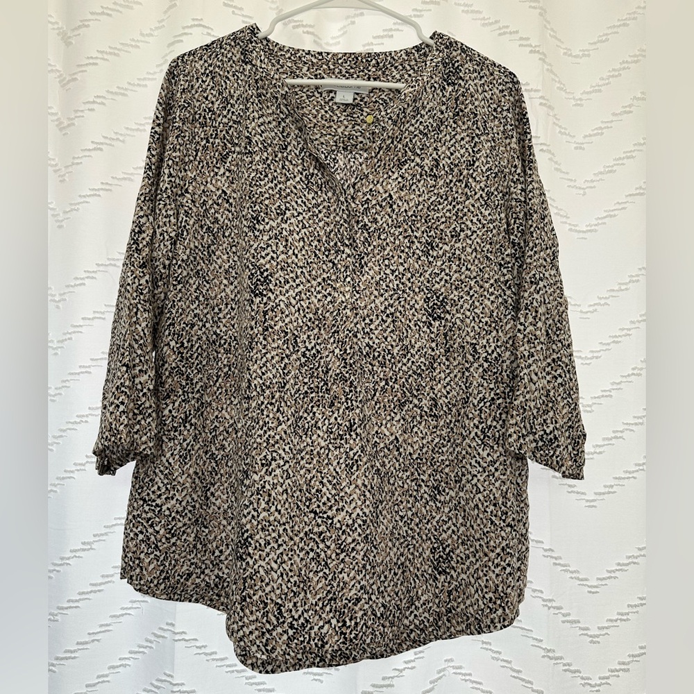 Liz Claiborne Black, White, and Cream Blouse